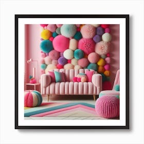 Pom Pom Wall 1 Art Print