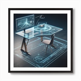 Futuristic Desk 1 Art Print