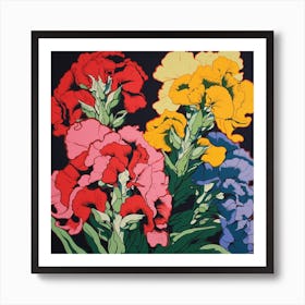 Snapdragon 2 Pop Art Illustration Square Art Print