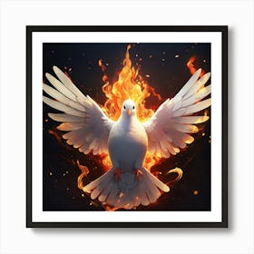 Dove In Flames 1 Art Print