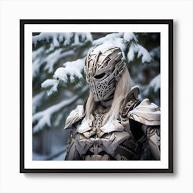 Warrior lady In The Snow Art Print