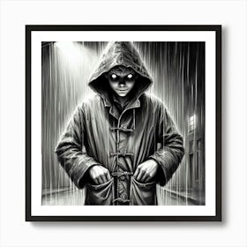 Man In The Rain Art Print