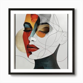 Abstract Woman'S Face - colorful cubism, cubism, cubist art,    abstract art, abstract painting  city wall art, colorful wall art, home decor, minimal art, modern wall art, wall art, wall decoration, wall print colourful wall art, decor wall art, digital art, digital art download, interior wall art, downloadable art, eclectic wall, fantasy wall art, home decoration, home decor wall, printable art, printable wall art, wall art prints, artistic expression, contemporary, modern art print, Art Print