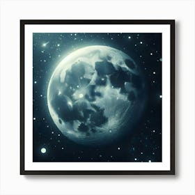 Full Moon In Space Art Print