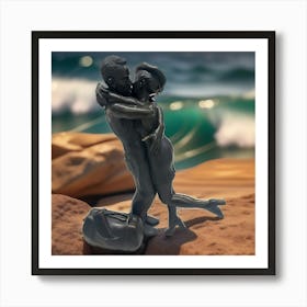 Kissing Couple Art Print