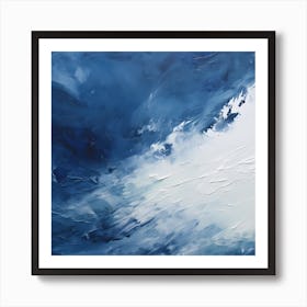 Serenade in Navy: Acrylic Harmony Art Print