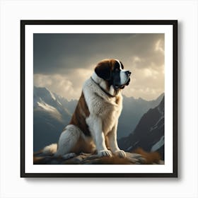 St Bernard Dog 98 Poster