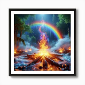 Rainbow In The Forest 3 Art Print