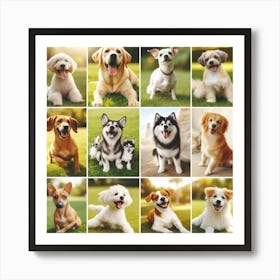 Collage of Dogs: Happy National Pet Day! 1 Art Print