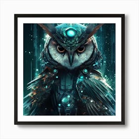 Owl In Space Art Print