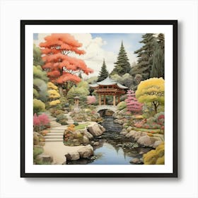 In The Garden Japanese Friendship Garden Art Print 1 Art Print