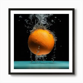 Orange Splashing Water Art Print