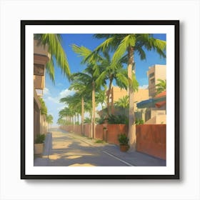 Palm Tree Street Art Print