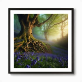 Bluebells In The Forest 3 Art Print