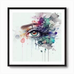 Watercolor Woman Eye #5 Art Print