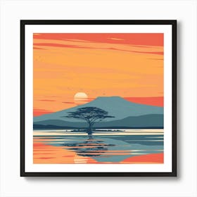 Sunset In Kenya 4 Art Print