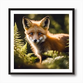 Fox amongst the Ferns Art Print