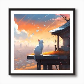 Cat In The City Art Print