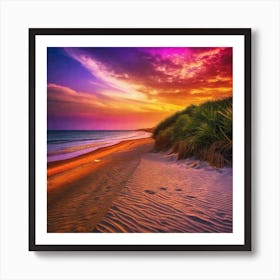 Sunset At The Beach 164 Art Print