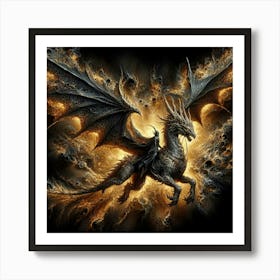 Dragon In Flames Art Print