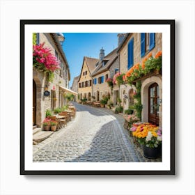 Cobblestone Street In France 11 Poster