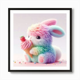 Rainbow Bunny 4 Art Print