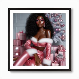 Pink Christmas Art Print