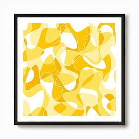 Abstract Yellow And White Pattern 1 Art Print