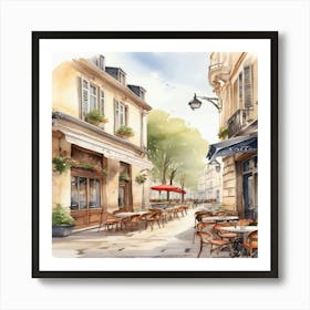 Default A Cozy Charming Depiction Of A Typical Parisian Street 1 (1) Art Print