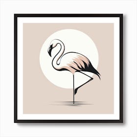 Flamingo drawing 2 Art Print