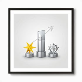 Business And Direction Icons In Three Dimensional Style Ascending Arrows Pointing Upwards Suggestin (4) Art Print