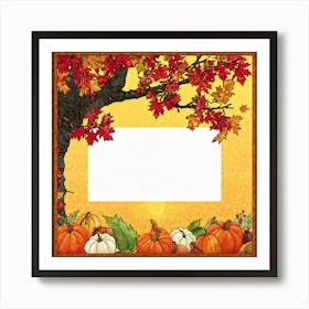 A Seasonal And Highly Detailed Illustration Featuring A Sun Dappled Oak Its Red And Brown Leaves Da (3) 1 Art Print