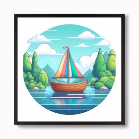 Floating Boat Art Print