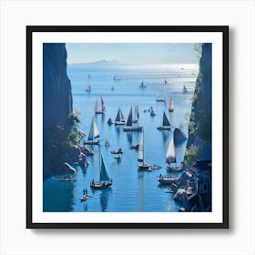 Cliffs And Sails Art Print