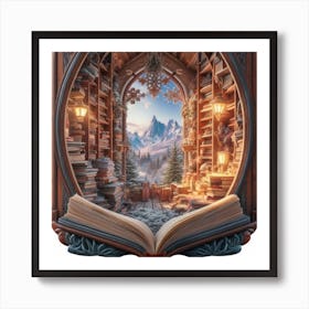 Magical Cities Seen Through Intricate Book Nook 6 Art Print