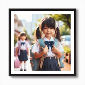 Asian Schoolgirls Art Print