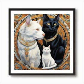 Three Cats Art Print