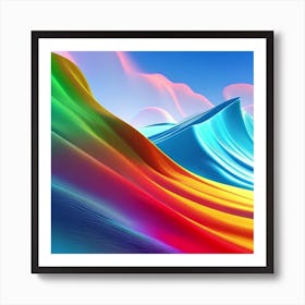 Rainbow Waves Art Print