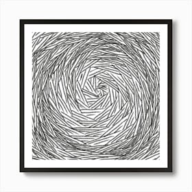 Spiral Drawing grey black white Art Print