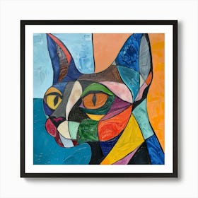 Kisha2849 Picasso Style Hairless Cat No Negative Space Full Pag 06a1a115 F4f3 4455 B69e 697b7fa2cd8d Art Print