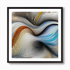 Abstract Wavy Lines 1 Art Print