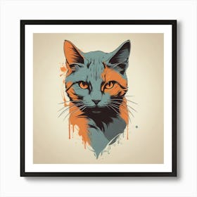 Cat Head Art Print