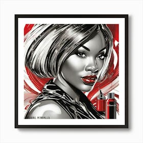 Black Woman With Red Lipstick Art Print