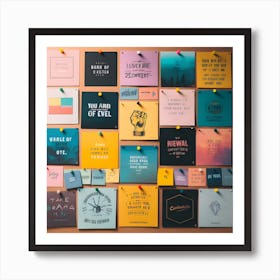 Wall Of Motivational Quotes Art Print