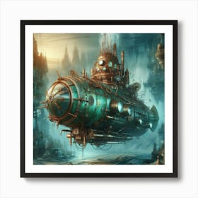 Steampunk Submarine Art Print