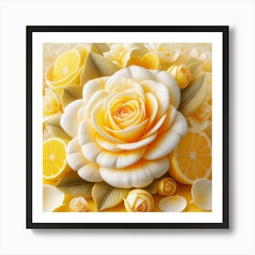 Lemon Rose 1 Art Print