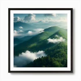 Aerial View Of The Smoky Mountains Art Print