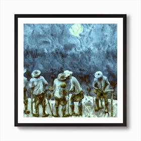 Painting , Exploited Workers, Working Hard , Bad Conditions, No Safety Art Print