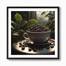 Coffee Beans On A Table 2 Art Print