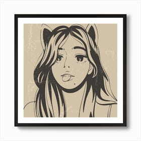 Fashionable Image Of A Girl Art Print